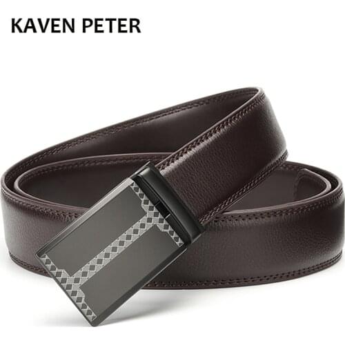 Fashion Designers Men Automatic Buckle Leather luxury Belts Business Male Alloy Buckle Belts for Men Brown Black Ceinture Homme