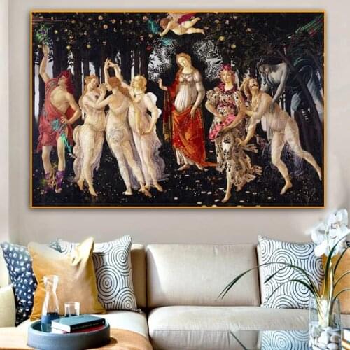 Roman mythology Art Canvas Print Painting Modern Home Decoration Western Famous Painting Primavera Wall Art Posters and prints