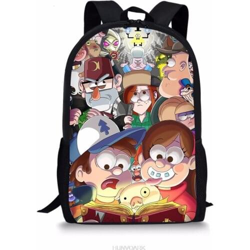 Gravity Falls Backpack For Boys Girls 3D Pattern Students School Bags Cartoon Anime Teenagers Book-Bags Travel School Backpack