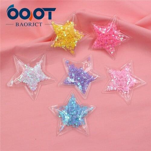 S-19111812,5pcs 5.8*5.8cm Colored shiny stars Decoration ornament Accessories Plush Hair Decoration,Clothing DIY materials
