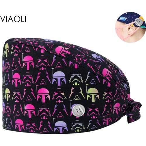 New Scrub Nurse Hat Floral Bouffant Cap Fashion Multicolor Nurse Scrub Caps Adjustable Bandage Turban Surgical Doctor Nurse Hats
