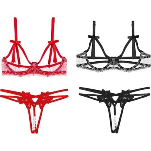 Iesseiy Sexy Panties Lace Floral Thong Ladies Embroidered Mesh Yarn Perspective Girls Underwear Hot T Pants G-String Thongs