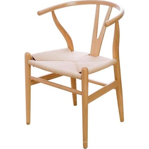 Table chair Nordic chair wood back seat saddle coffee log chair computer chair