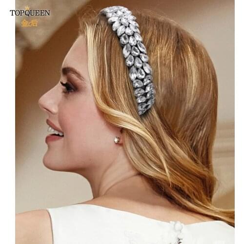 TOPQUEEN FG15 Sparkly Full Rhinestone Baroque Hairband Wedding Charming Hair Accessories Baroque headband Girl Party Headwear