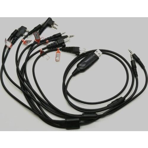 8 in 1 USB Programming Cable Adapter for Kenwood BaoFeng UV-5R For YAESU for Motorola For ICOM Ham Radio Walkie Talkie