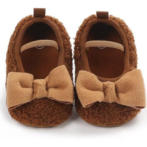 Spring Toddler Girl Crib Shoes Warm Newborn Baby Girls Bowknot Soft Sole Casual Shoes Cute Infant Prewalker