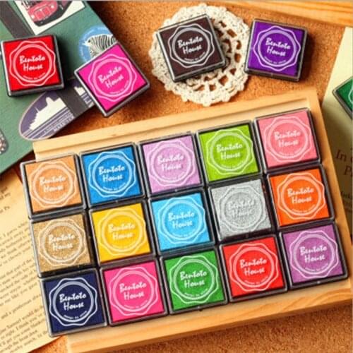 XINAHER 20 colors/box cute cartoon DIY ink pad plastic stamp fingerpaint inkpad for scrapbooking decoration