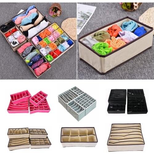 Storage Boxes Underwear Divider Drawer Lidded Closet Organizer Ropa Interior Organizador For Ties Socks Shorts Bra New 4PCS