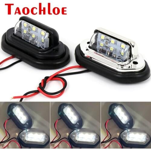 10Pcs 12V 24V Truck Trailer Tractor Number Plate Lights Boat Lorry Tail Lamps Rear LED License Plate Light