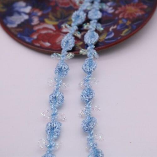 1M Guipure Lace Fabric 2020 Sky Blue Lace Fabric 1.2cm Ribbon Laces Trims Cotton Lace Trim cotton-lace-trim Dresses Crafts LQ19