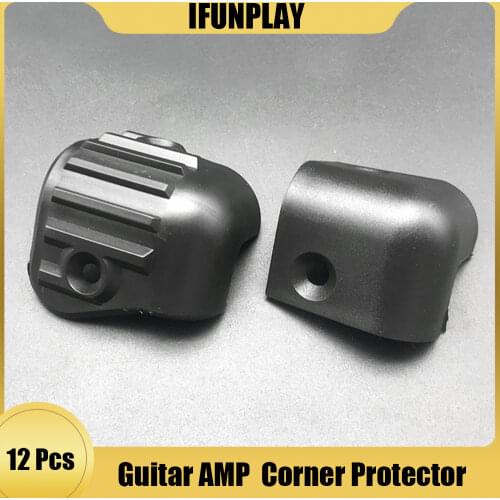 12/100pcs Guitar AMP Speaker Corners Plastic Angle Rounded Protector Guitar Amplifier Stage Cabinets Accessories Black