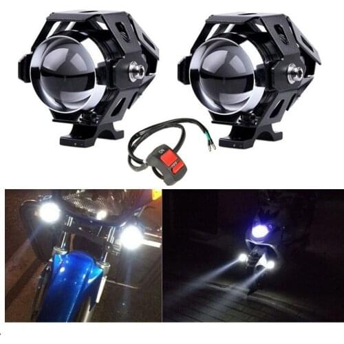 2pcs 125W Motorcycle Waterproof U5 LED Driving Fog Spotlight Headligh Cafe Racer Old School Bobber Chopper Custom