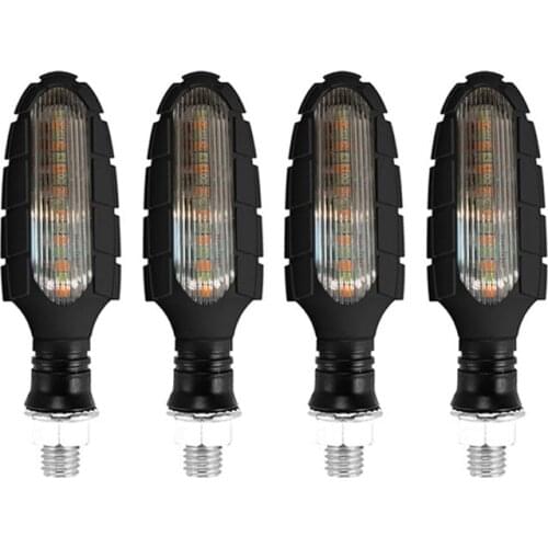 4PCS Motorcycle Indicators Flowing Turn Signal Lights Motorbike Turning Indicators Taillights Brake Lights