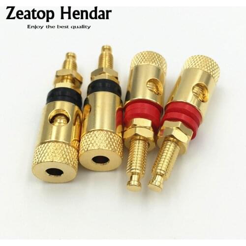 4Pcs High Quality Brass Audio Speaker Binding Post for 4mm Diameter Banana Plug Connector