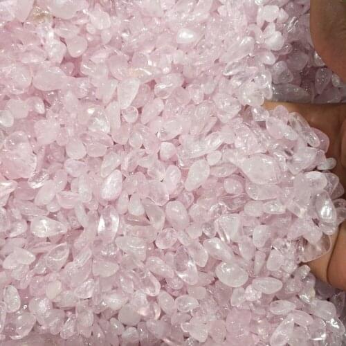 500g Polished Pink Gemstone crystal Pebble stones Rose quartz crystal Tumbled stones for Reiki wedding decoration aquarium