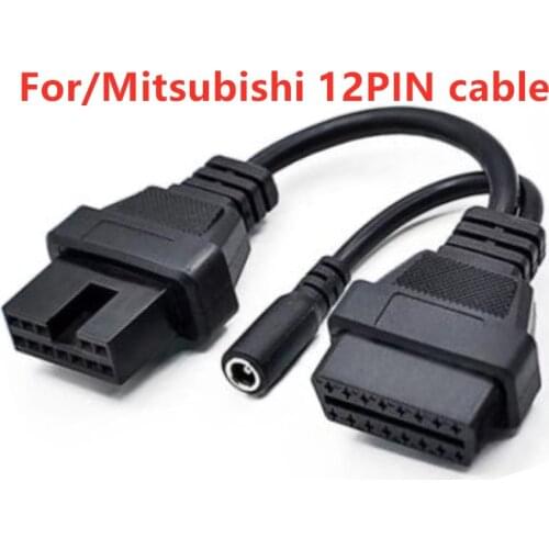 Acheheng cable For MITSUBISH 12pin to 16Pin OBD2/OBDII DLC Car Diagnostic Tool cable 12 Pin to 16 pin Female extension connector