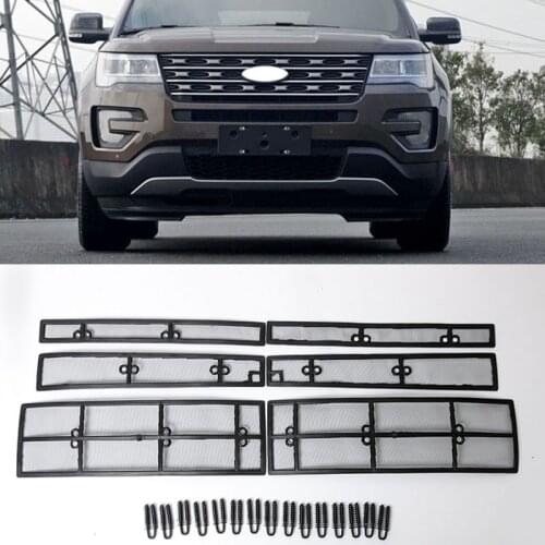 Car STAINLESS STEEL Front Grill Guard Grille Insect Screen For Ford Explorer 2016 2017 2018 Accessories