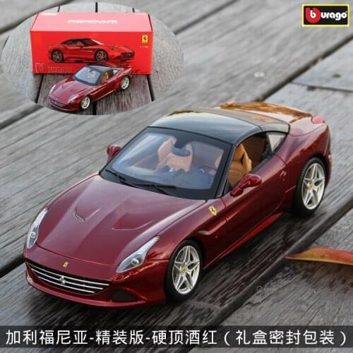 Bburago 1:18 California wine red car alloy car model simulation car decoration collection gift toy Die casting model boy toy