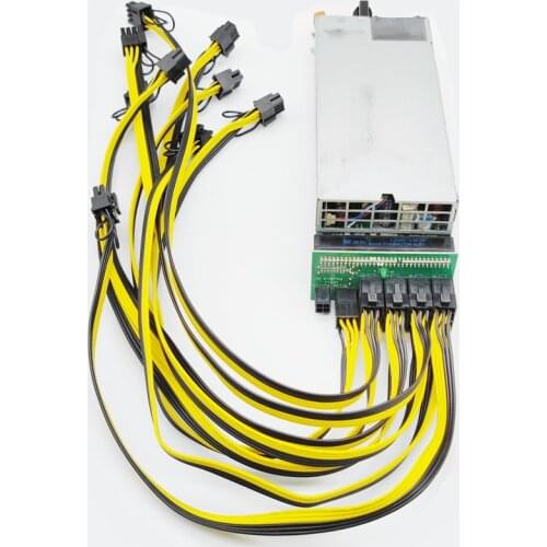 1400W Miner power supply C6105 DPS-1200MB-1A server PSU ethereum apw3 BTC Asic Bitcoin Miner Breakout Box