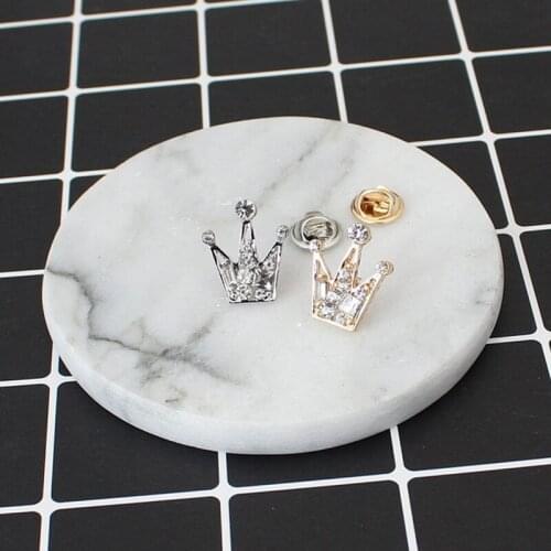 Crown Brooch 2021 Hot Sale Unisex Stylish Mini Rhinestone Crown Brooch Fashion Korean Retro Suit Shirt Collar Pin Corsage