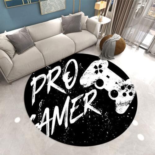 Kids Carpet Living Room Round 3D Carpets Game Console Boys Bedroom Rug Chair Mat Decor Non-slip Play Floor Area Rugs Door Mat