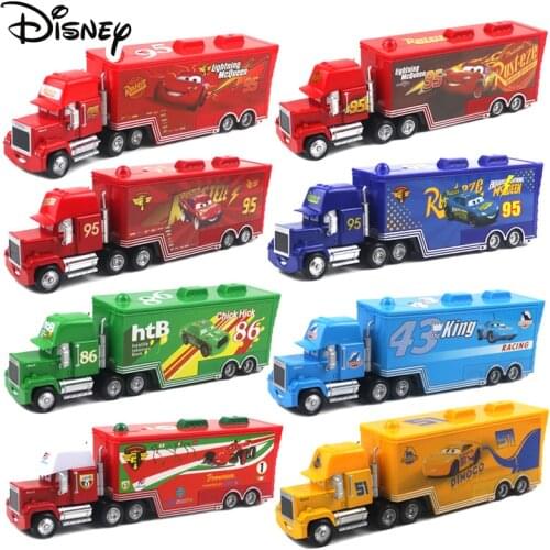 Disney Pixar Cars 2 Toys Lightning Mcqueen Mack Truck The King 1:50 Diecast Metal Alloy Modle Cartoon Figures Gifts For Kids