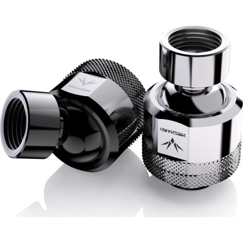 Granzon GD-X G1/4''Multi-direction Rotary fittings 90/45 degree split water cooling fitting Adapter Male to Famale Connector