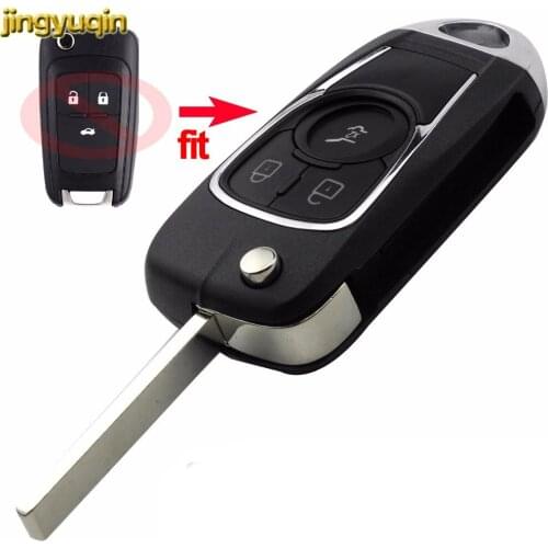 Jingyuqin 10pcs 3 BTN Folding Flip Remote Key Shell Blank for Chevrolet Cruze for Buick VAUXHALL OPEL Insignia Astra J Zafira C