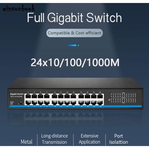 24 Port RJ45 Lan switch Ethernet switch Gigbit switch with 24 RJ45 Port gigabit switch for ip camera ap wireless
