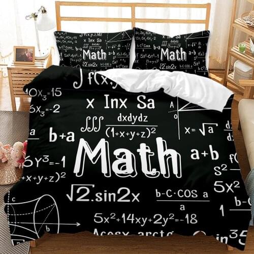 2/3 Pieces Math Function Bedding Sets Black White Duvet Cover Set Home Custom Bed Cover Set Twin Single Double Bed Quilt Cover