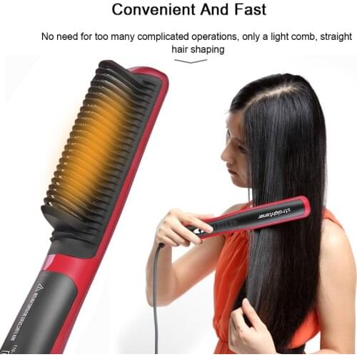 Multifunctional Hair Straightener Hair Brush Curling Iron Straightening Men Beard Comb Fast Styling Ceramic Hot Curling Comb