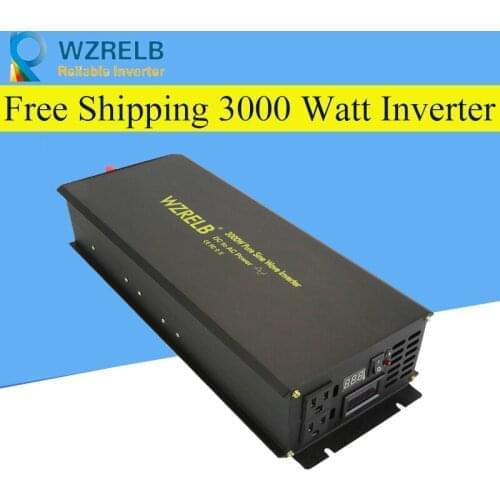 Reliable Peak 3000W Pure Sine Wave OFF Grid Inverter DC12V/24V to AC220V Power Inverter Converter Houseuse Solar System