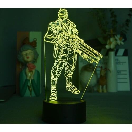 Overwatch Night Light LED Touch Sensor 3D Lamp Desk Game Nightlight Atmosphere Decor Child Kid Birthday Gift Smart Phone Control