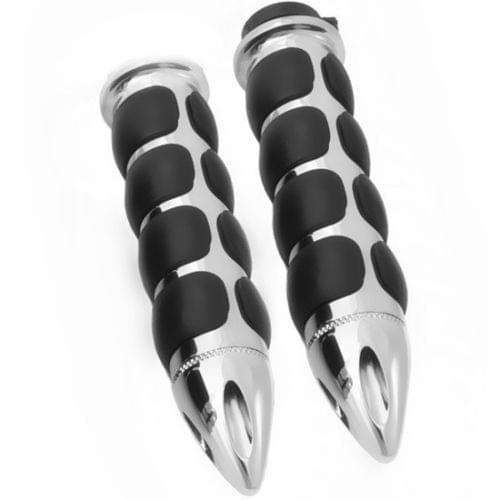 Pair 1" Spike Chrome Hand Grips for Honda CB CBR Shadow VT VTX GL Rebel Yamaha YZF FZR R6 R1 V-Star Road Star