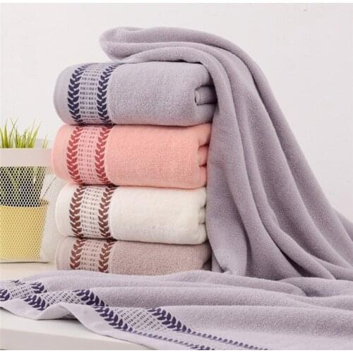 Bathing Towels Pure Cotton Rectangle No Fade Large Towels Strong Water Absorption Solid Color Stripe Kids Adults Home Bathroom