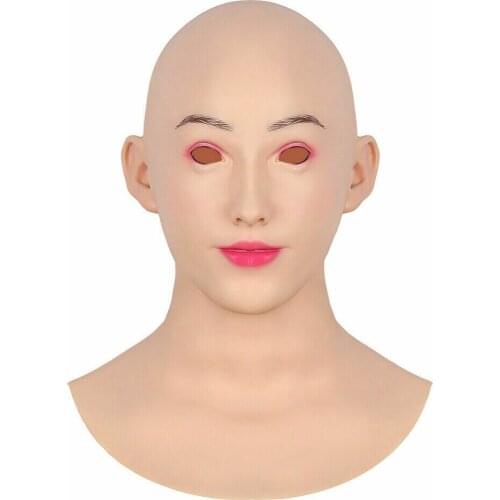 Realistic Cosplay Props Female Face Silicone Headgear Movie Performance Props Crossdressers and Transgender Headgear