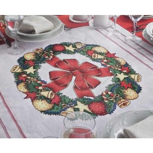 Needlework Cross stitch Handmade 14CT Counted Canvas DIY,Cross-stitch kits,Embroidery Flower Christmas wreath 47-47