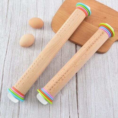 Removable Adjustable TEENRA Wooden Rolling Pin Fondant Adjustable Rolling Pins Dough Cake Roller Wood Pin For Fondant Cake Tools