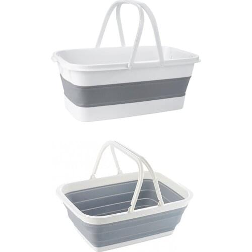 Collapsible Sink With Handle Foldable Plastic Wash Basin Household Outdoor Camping Fishing Practical Basin
