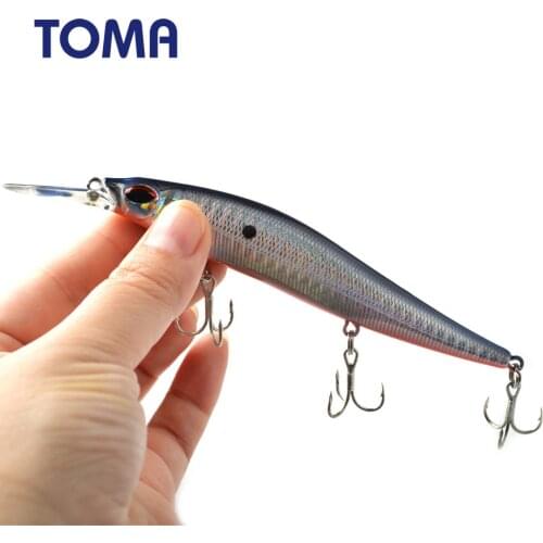 TOMA Suspend Long Tip Minnow Wobbler Fishing Lure 110mm 15g Floating Hard Lure Crankbait Sea Bass Bait Fishing Tackle