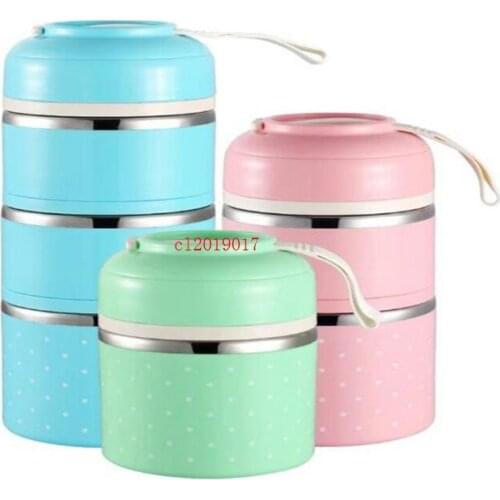 High Quality Hot Sale Cute Korean Thermal Lunch Box Leak-Proof Stainless Steel Bento Box Kids Portable Picnic School Food Contai