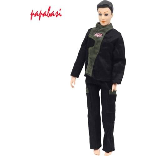 1PCS Prince Clothes Combat Police Uniform Cop Outfit For 1/6 doll Boy Male Ken Doll Soldier Best Gift TOYS w014