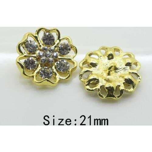 New 10Pcs 21mm Top quality Metal buttons shiny Rhinestone button For clothing Accessories weding handmade decorative buttons