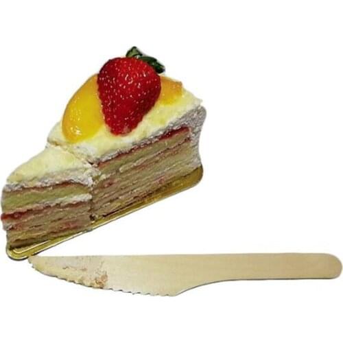 100pcs Natural Wooden Dinner Knife Butter Disposable Marmalade Dinner Restaurant Cutlery Black Steak Knives