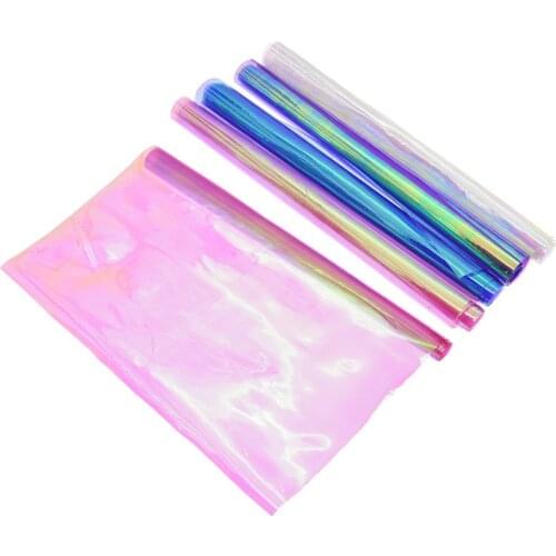 21x29cm A4 Transparent Vinyl Fabric Multicolor Clear PVC Fabric DIY Material For Handbag Shoes