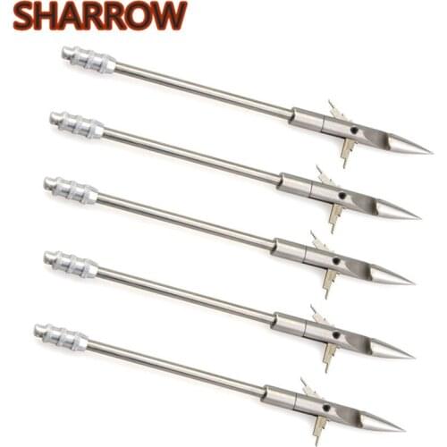 3/6/12Pcs Bowfishing Arrowheads Bow Fishing Slingshot Dart Arrowhead Tips Fish Stainless Steel For Catapult Shooting Accessories