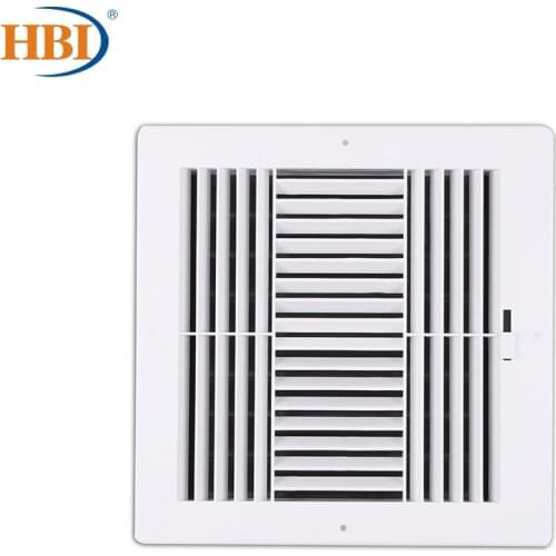 4-Way W10" x H10" Bright White Finished Plastic Sidewall/Ceiling Register Air Grille Air Vent Ventilation Equipment