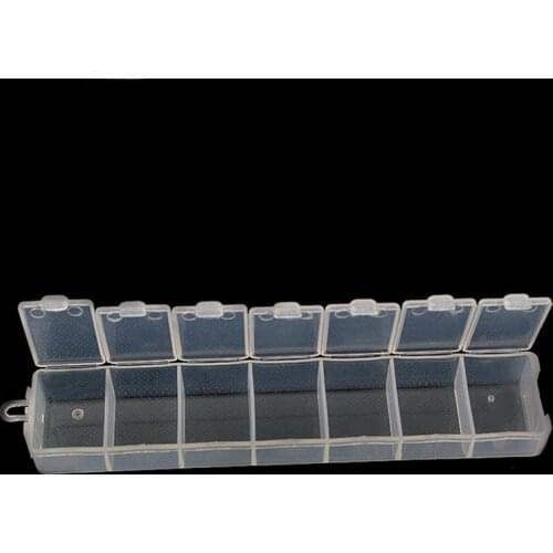 5pcs 7 Cell 3.3*15cm Storage/Box Jewelry Ring Earrings Boxes Compartment Storage Box Display Cases Beads Rings Jewelry Displays