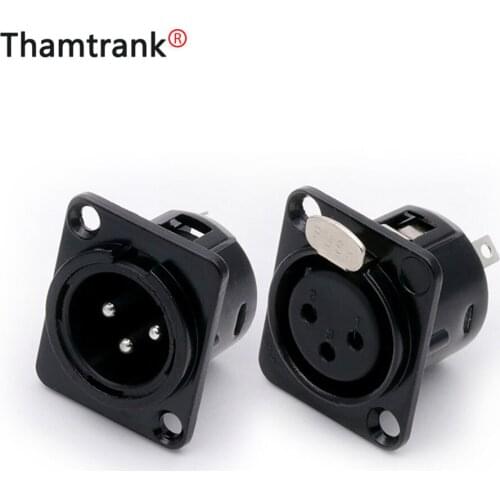 6pcs/lot 3 Pin XLR Female Jack Panel Mount Metal Shell Nickel Plated 3 Poles XLR Socket Chassis Black Color