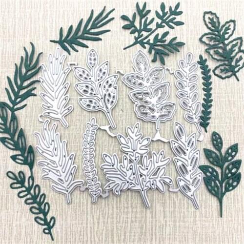 8PCS Pretty leaves Metal Cutting Dies christmas dies cutter Stencil Die Cut Scrapbooking plant DIY Craft Stamps 2021 new dies